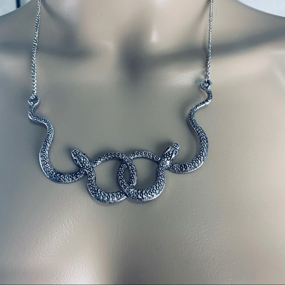 Jewelry - 3 FOR $13 Silver alloy double snake necklace